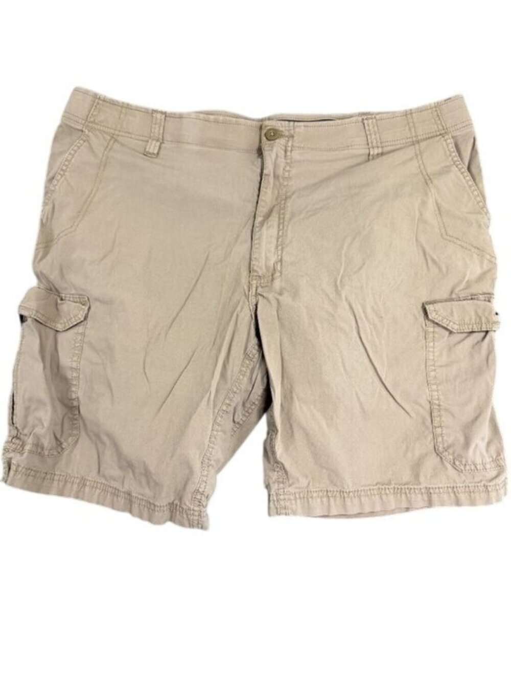 Lee Extreme Motion Mens Beige Cargo Shorts Size 44 Flap Pockets Belt Loops